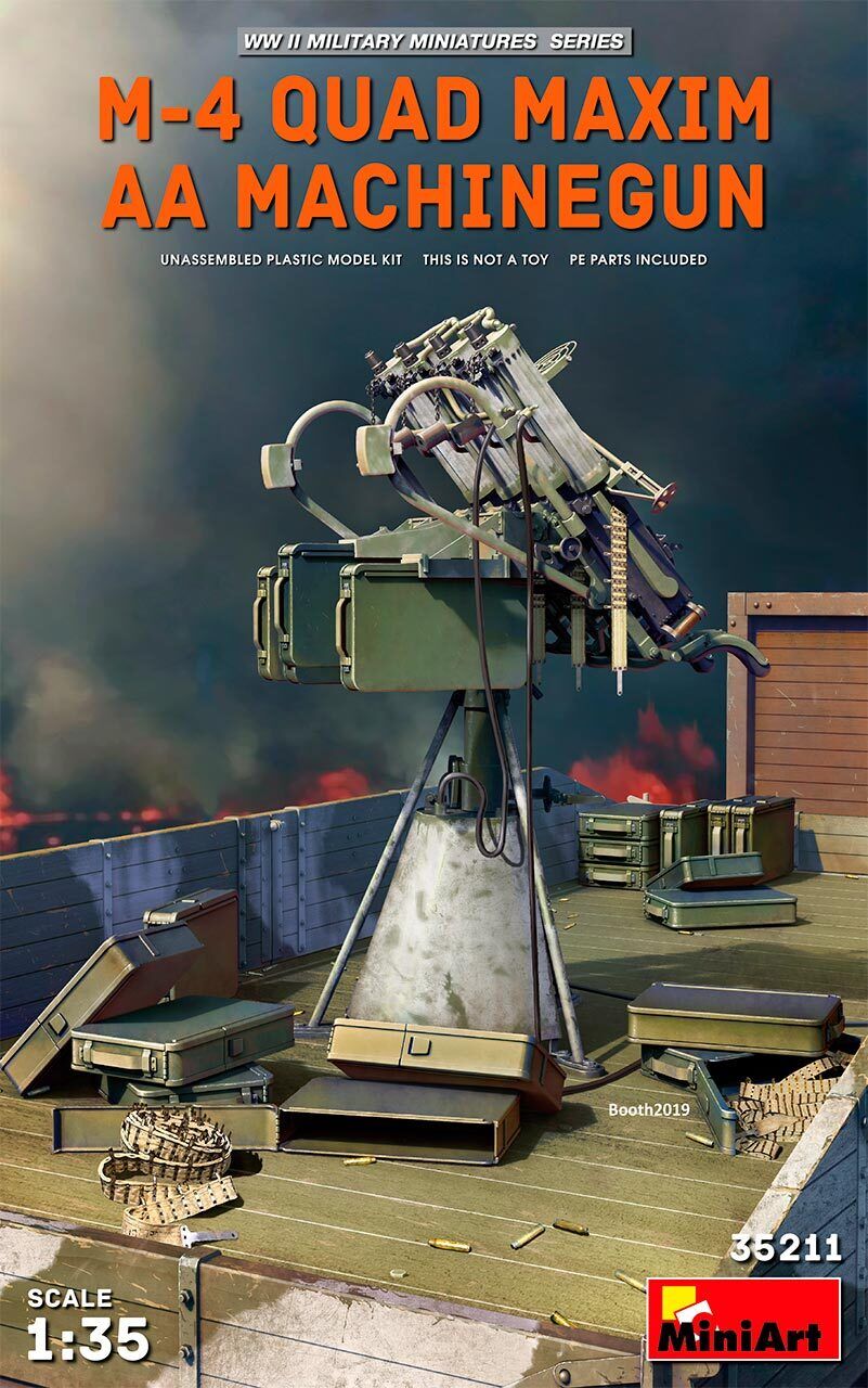 MiniArt 1/35 M-4 Quad Maxim AA Machinegun Plastic Model Kit