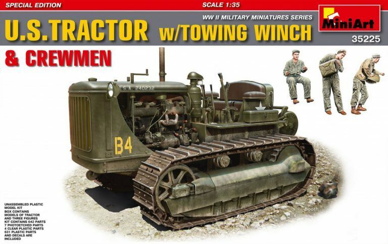 MiniArt 1/35 U.S.Tractor w/Towing Winch & Crewmen.Special Ed Plastic Model Kit