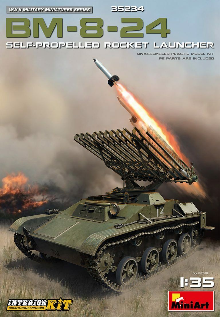 MiniArt 1/35 BM-8-24 Self-Propelled Rocket Launcher. Int. Kit Plastic Model Kit