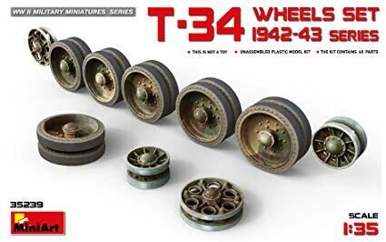 MiniArt 1/35 T-34 Wheels Set. 1942 Series Plastic Model Kit