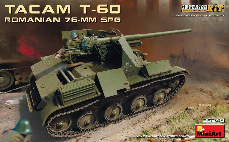 MiniArt 1/35 Romanian 76-mm SPG Tacam T-60 Interior Kit Plastic Model Kit