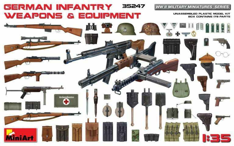 MiniArt 1/35 German Infantry Weapons & Equipment Plastic Model Kit