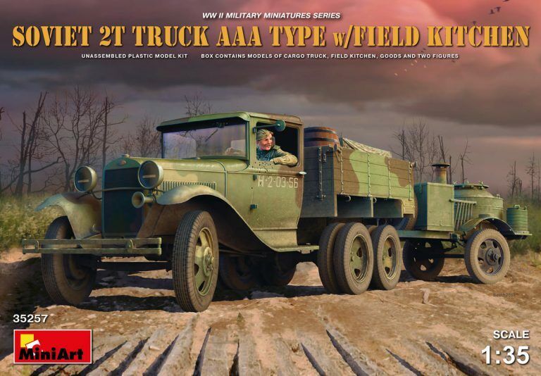 MiniArt 1/35 Soviet 2 t Truck AAA Type w/Field Kitchen Plastic Model Kit