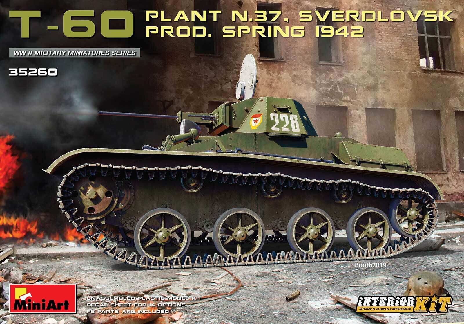 MiniArt 1/35 T-60 (Plant ?.37) Prod.Spring 1942. Interior Kit Plastic Model Kit