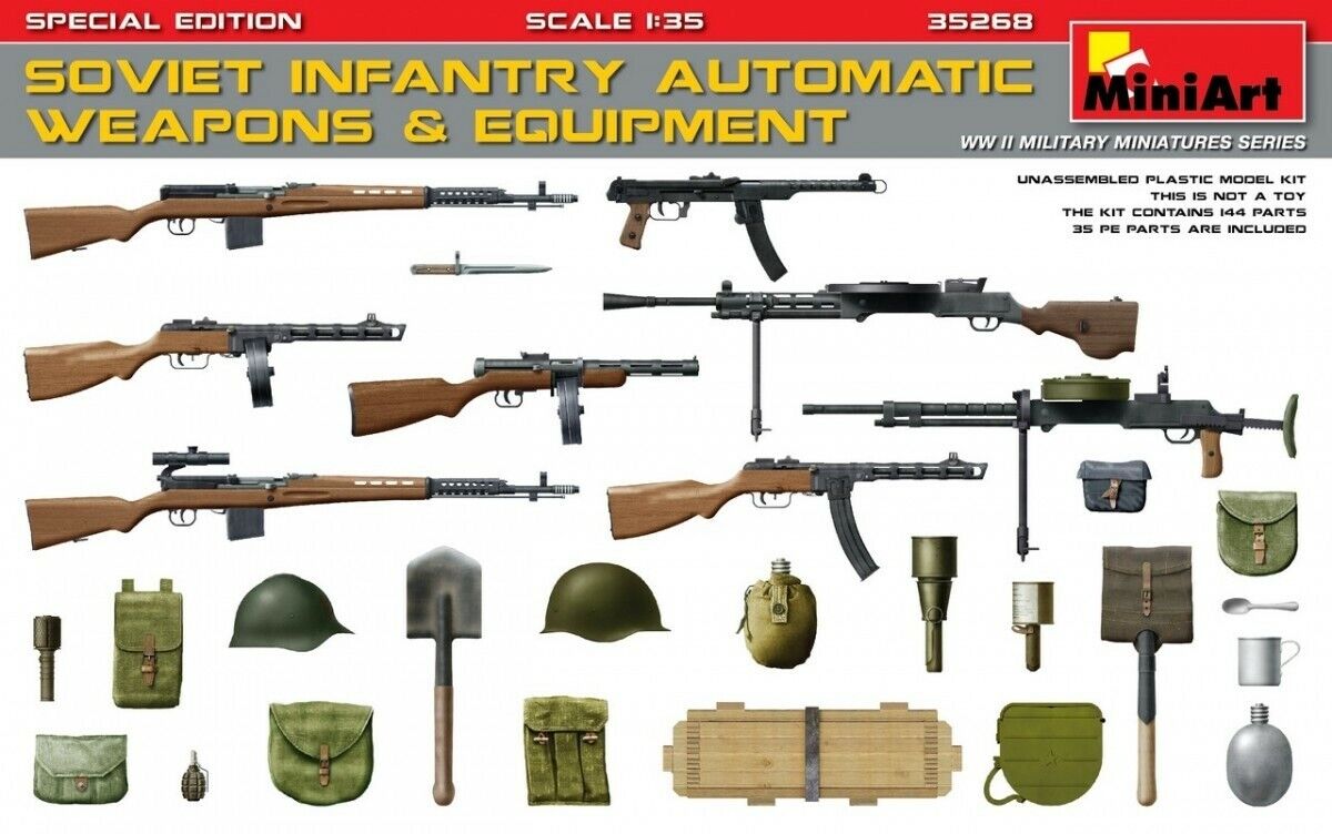 MiniArt 1/35 Sov.Inf.Automatic Weapons&Equipment.Sp.Ed. Plastic Model Kit