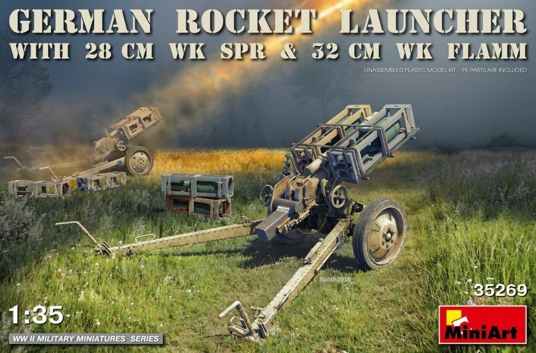 MiniArt 1/35 German Rocket Launcher w/28cmWK Spr&32cmWK Flamm Plastic Model Kit