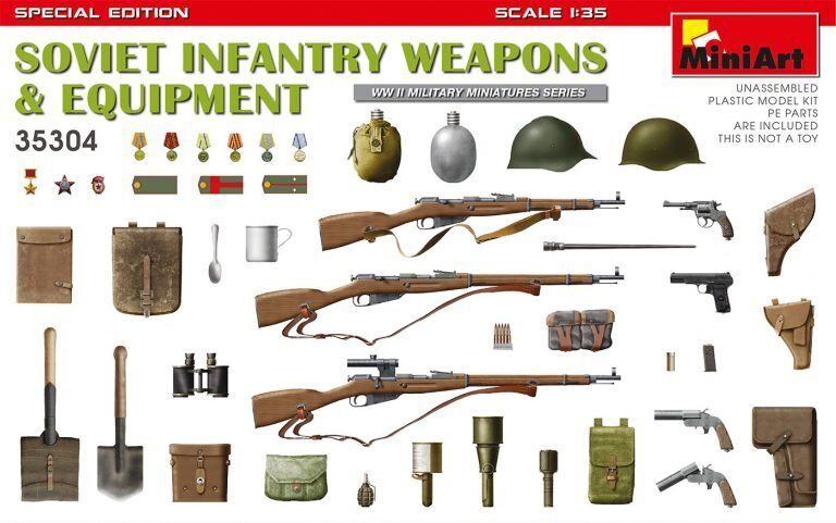 MiniArt 1/35 Soviet Infantry Weapons and Equipment. Spec. Ed. Plastic Model Kit