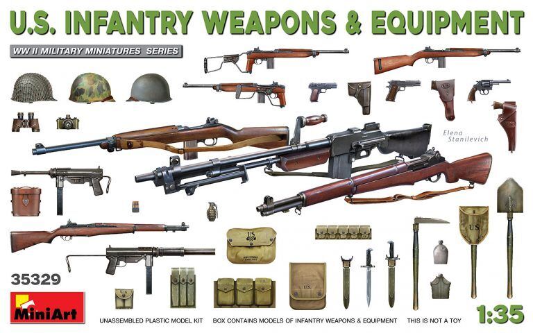 MiniArt 1/35 U.S. Infantry Weapons & Equipment Plastic Model Kit