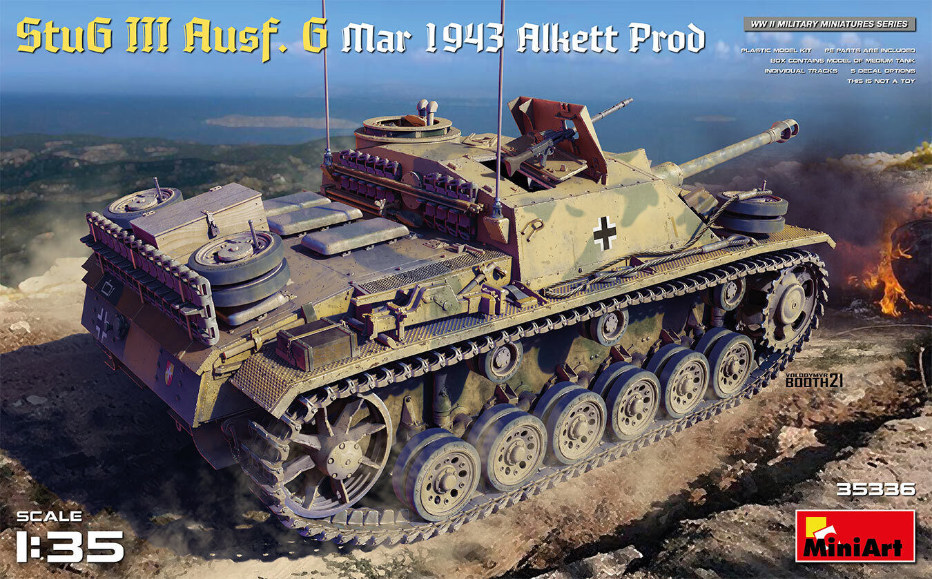 MiniArt 1/35 StuG III Ausf. G Mar 1943 Alkett Prod Plastic Model Kit