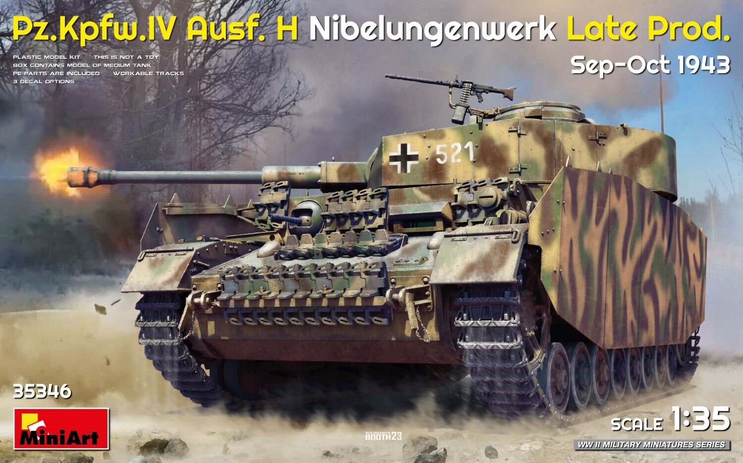 MiniArt 1/35 Pz.Kpfw.IV Ausf. H Nibelungenwerk Late Prod. (Sep-Oct 1943) Plastic Model Kit