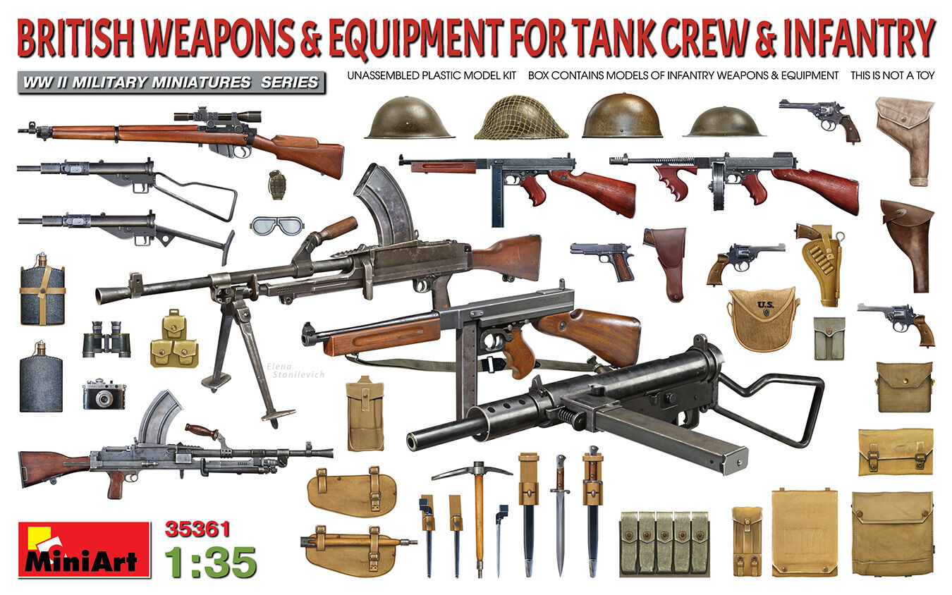 MiniArt 1/35 BRITISH WEAPONS & EQUIPMENT FOR TANK CREW & INFANTRY Plastic Model Kit