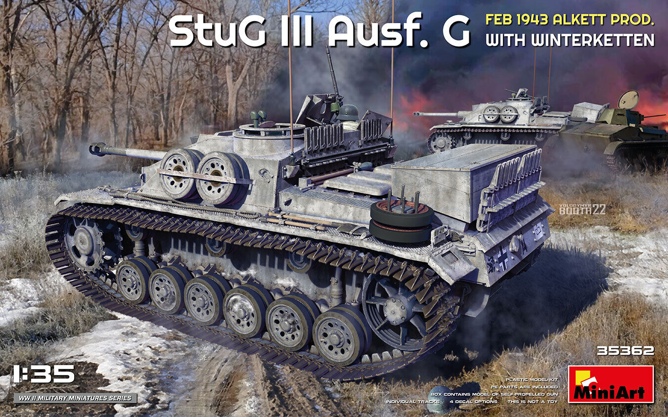 MiniArt 1/35 StuG III Ausf. G Feb 1943 Alkett Prod. with Winterketten  Plastic Model Kit