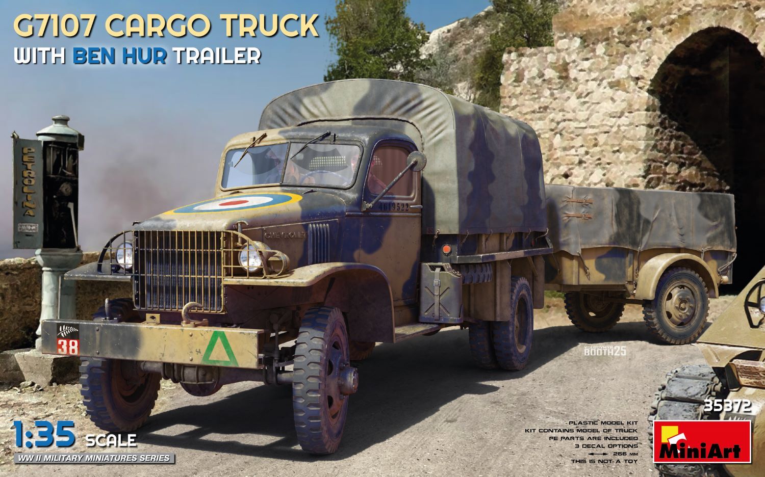 MiniArt 1/35 G7107 Cargo Truck with Ben Hur Trailer Plastic Model Kit