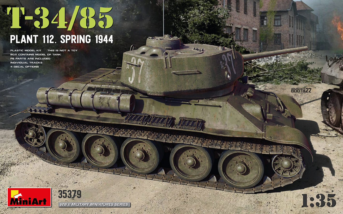 MiniArt 1/35 T-34-85 Plant 112. Spring 1944 Plastic Model Kit
