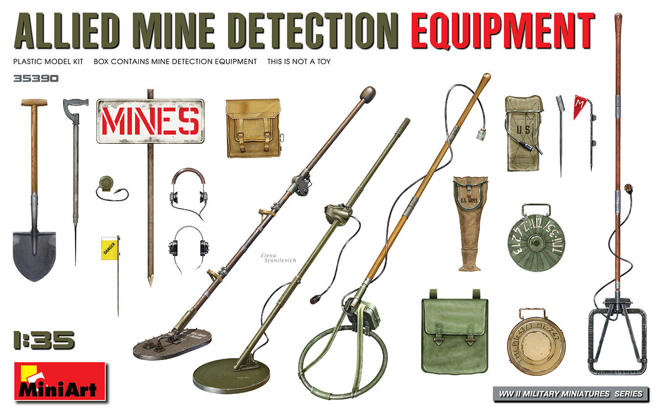MiniArt 1/35 Allied Mine Detection Equipment Plastic Model Kit
