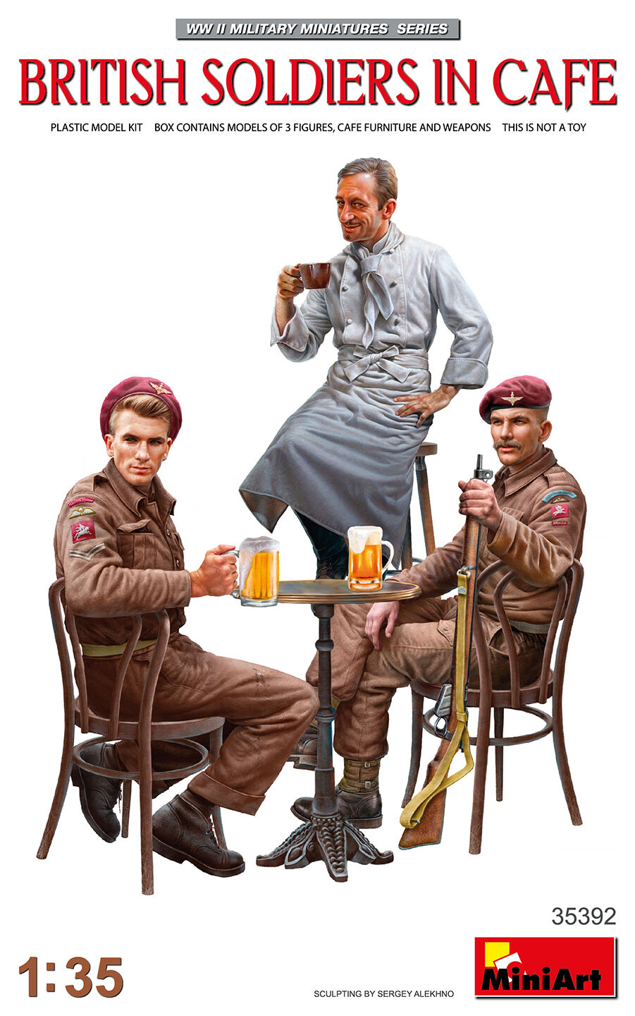 MiniArt 1/35 British Soldiers in Cafe Plastic Model Kit