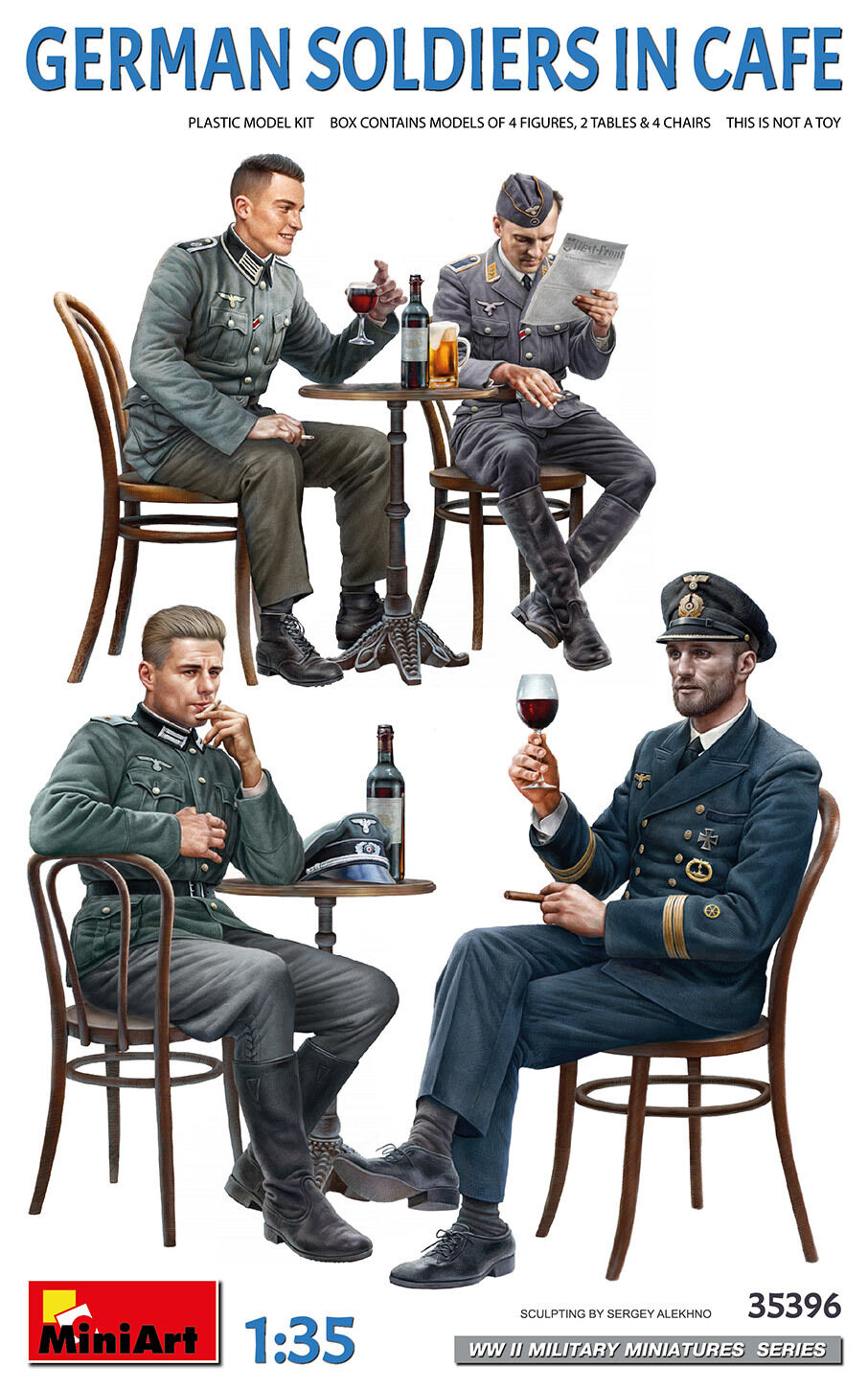 MiniArt 1/35 German Soldiers in Cafe Plastic Model Kit