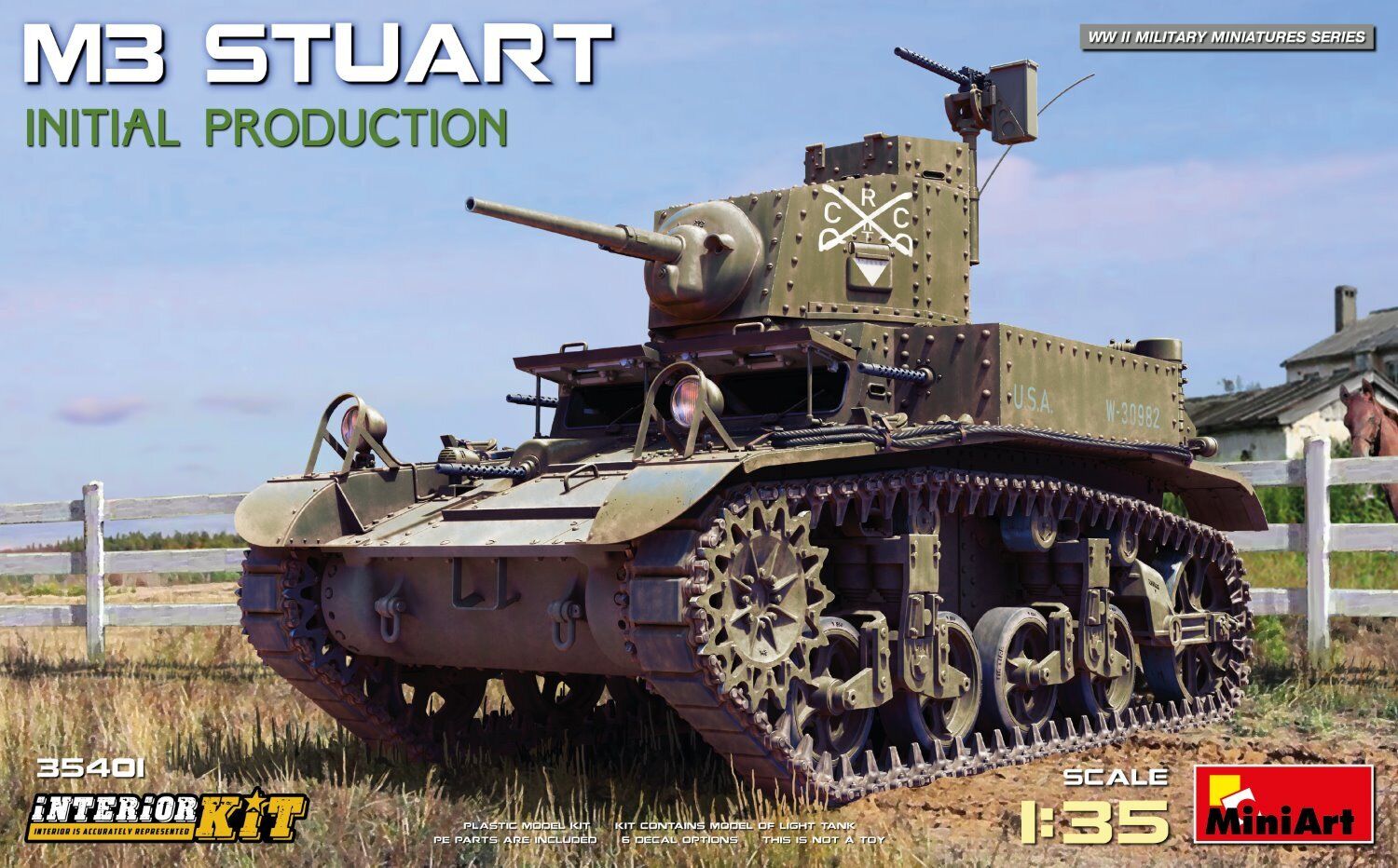 MiniArt 1/35 M3 Stuart Initial Prod. Interior Kit Plastic Model Kit