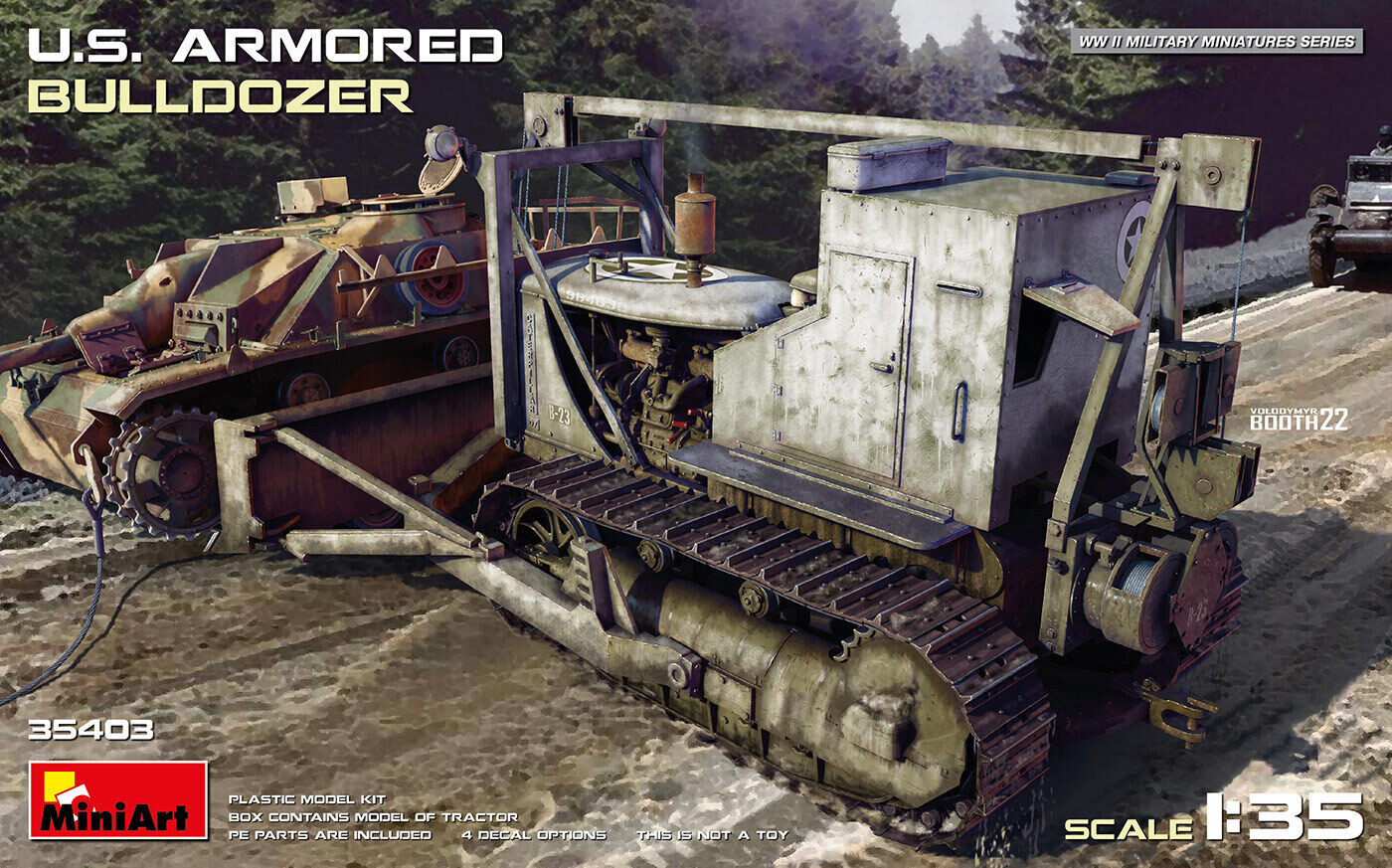 MiniArt 1/35 U.S. Armored Bulldozer Plastic Model Kit
