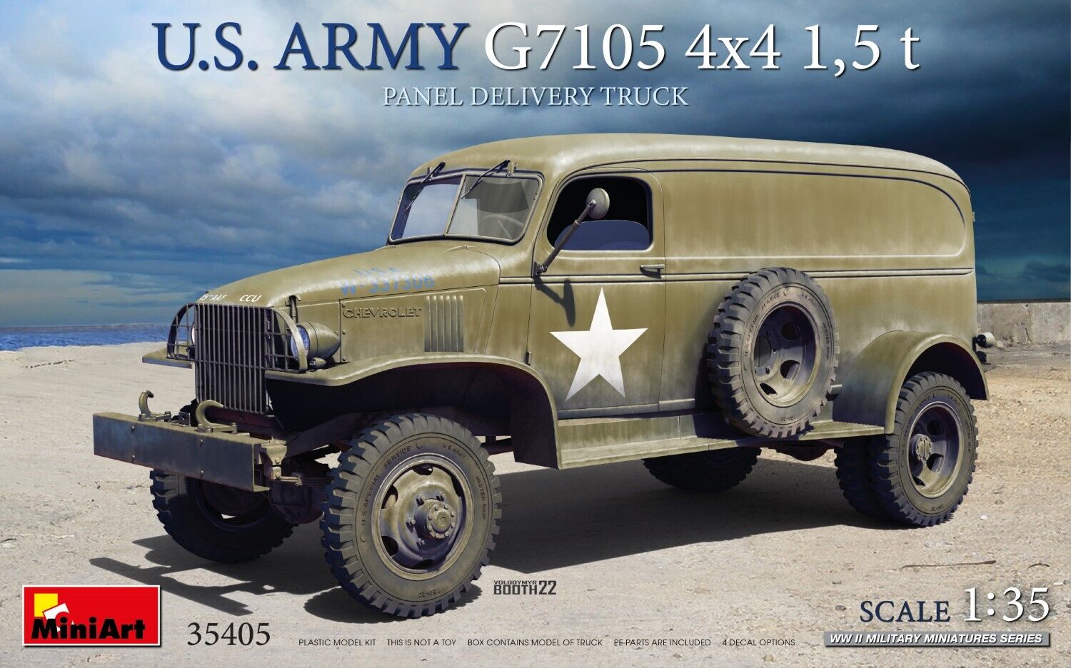 MiniArt 1/35 U.S. Army G7105 4x4 1.5 t Panel Van Plastic Model Kit