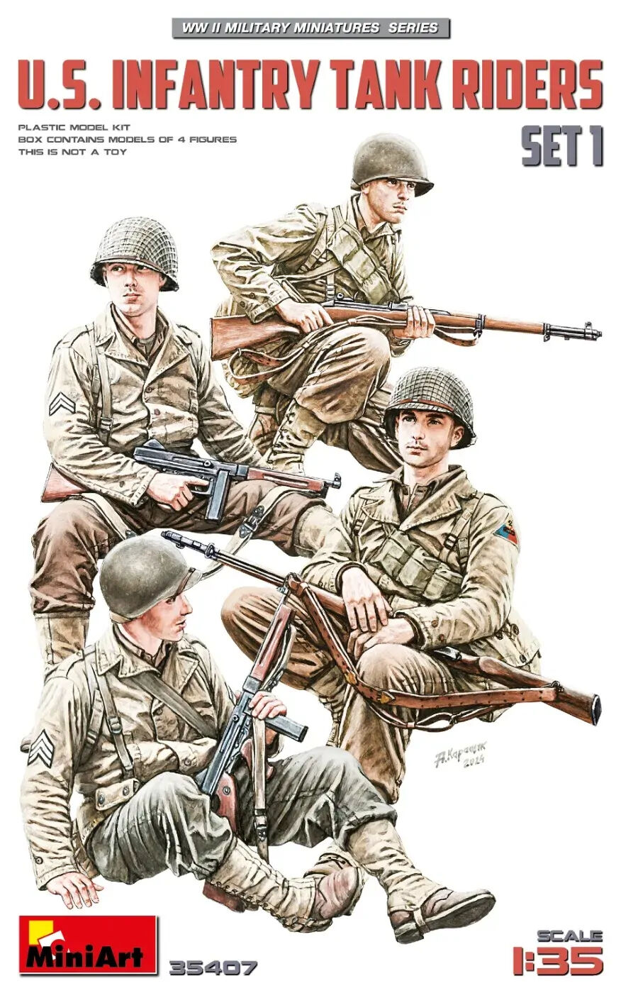 MiniArt 1/35 U.S. Infantry Tank Riders. Set 1 Plastic Model Kit