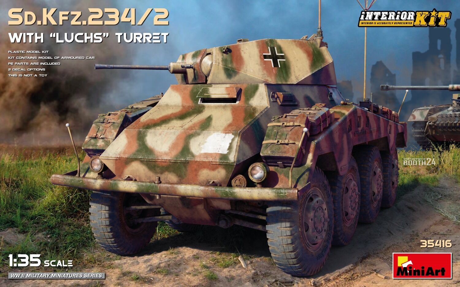 MiniArt 1/35 Sd.Kfz.234/2 with Luchs€ Turret. Interior Kit Plastic Model Kit