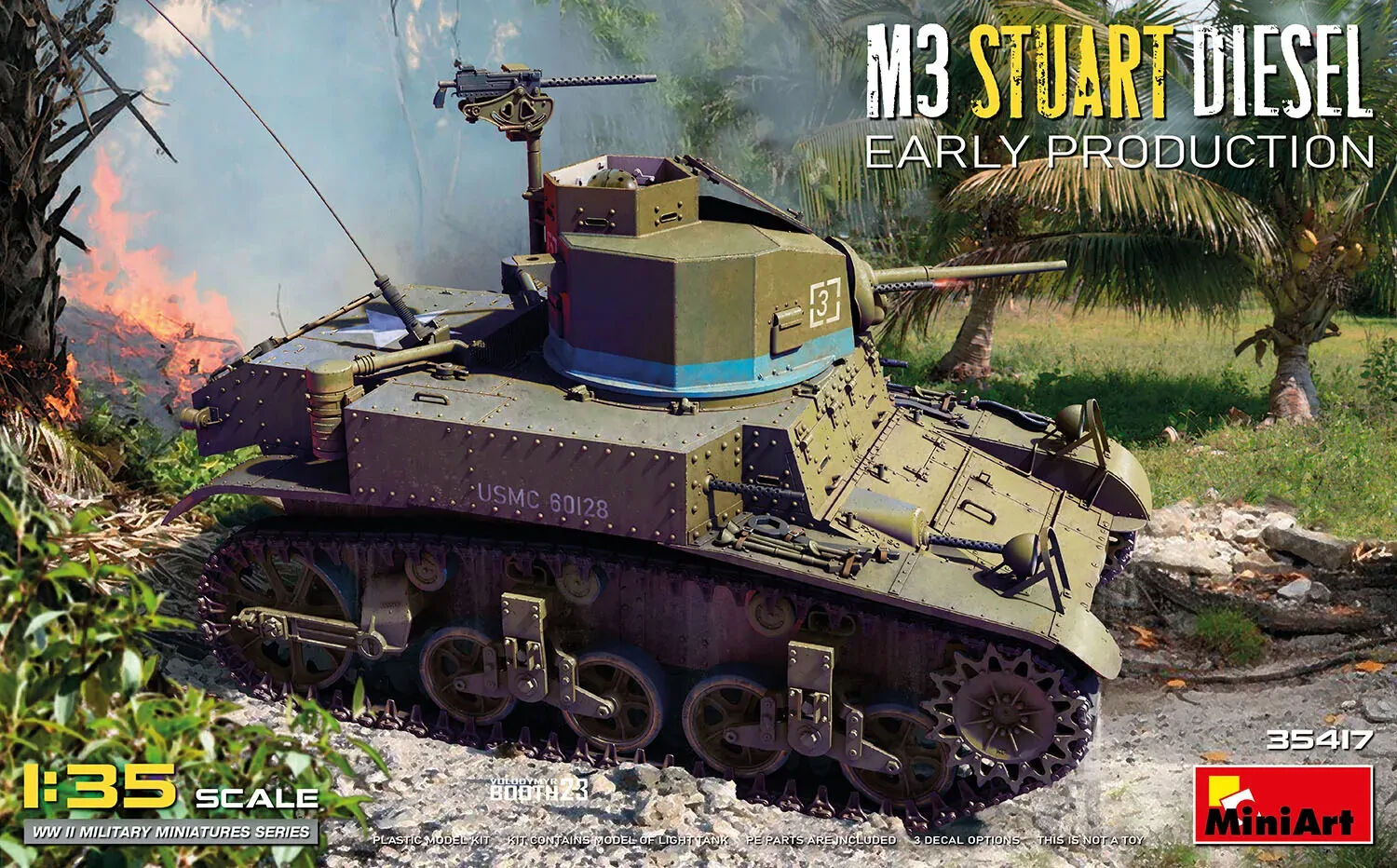 MiniArt 1/35 M3 Stuart Diesel Early Prod. Plastic Model Kit