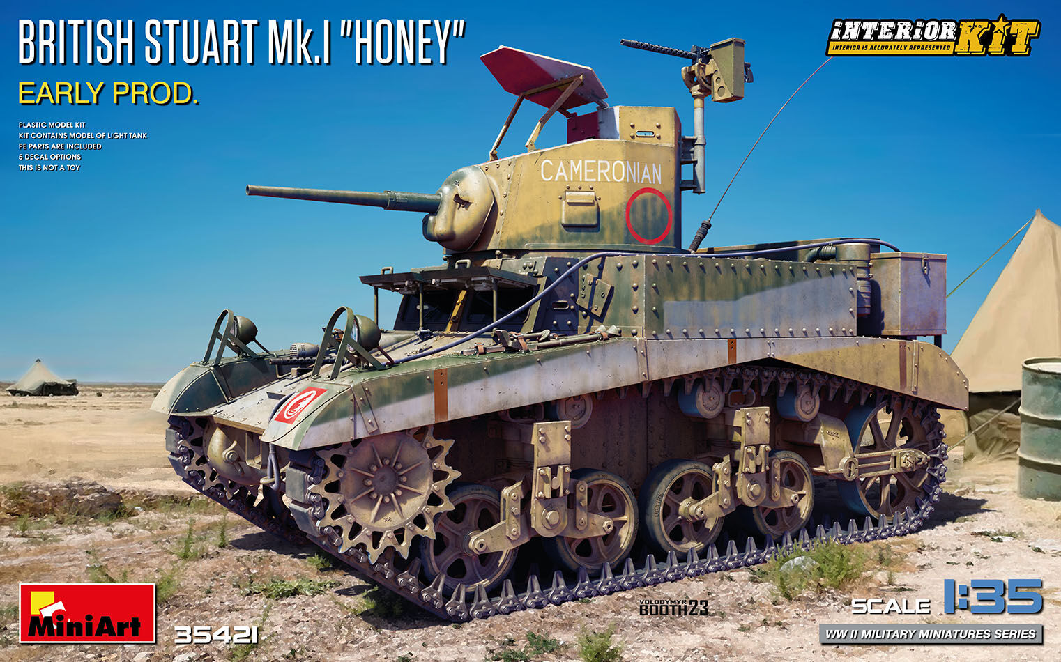 MiniArt 1/35 British Stuart Mk.I Honey Early Prod. Interior Kit Plastic Model Kit