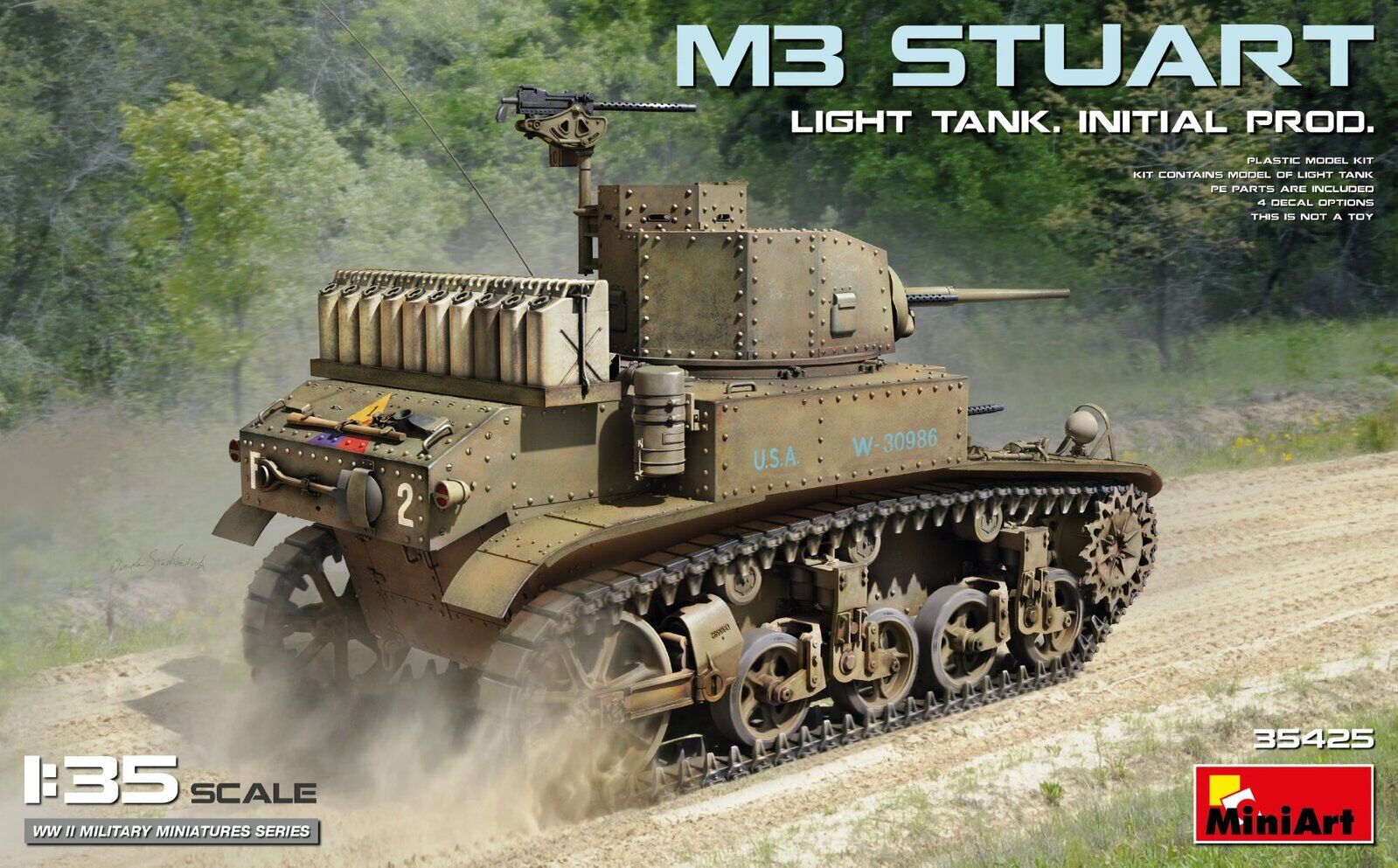 MiniArt 1/35 M3 Stuart Light Tank. Initial Prod. Plastic Model Kit