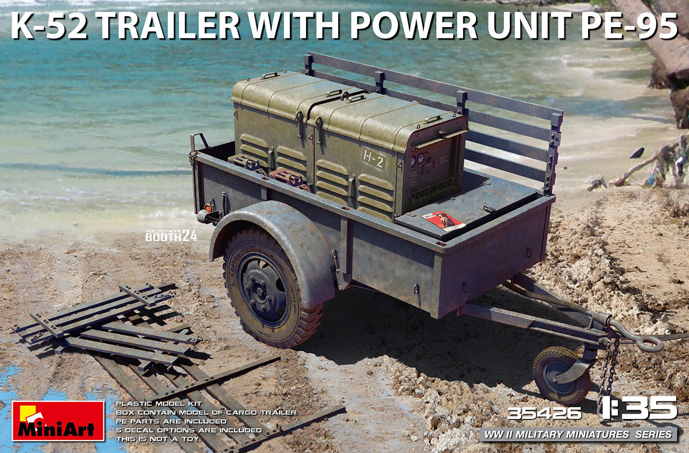 MiniArt 1/35 K-52 Trailer w/Power Unit PE-95 Plastic Model Kit