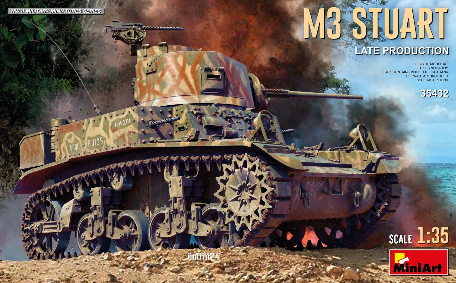 MiniArt 1/35 M3 Stuart Light Tank. Late Prod. Plastic Model Kit