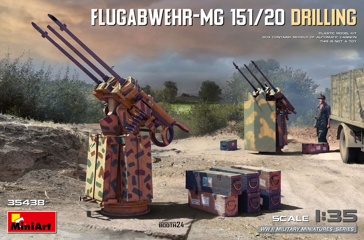 MiniArt 1/35 Flugabwehr-MG 151/20 Drilling Plastic Model Kit