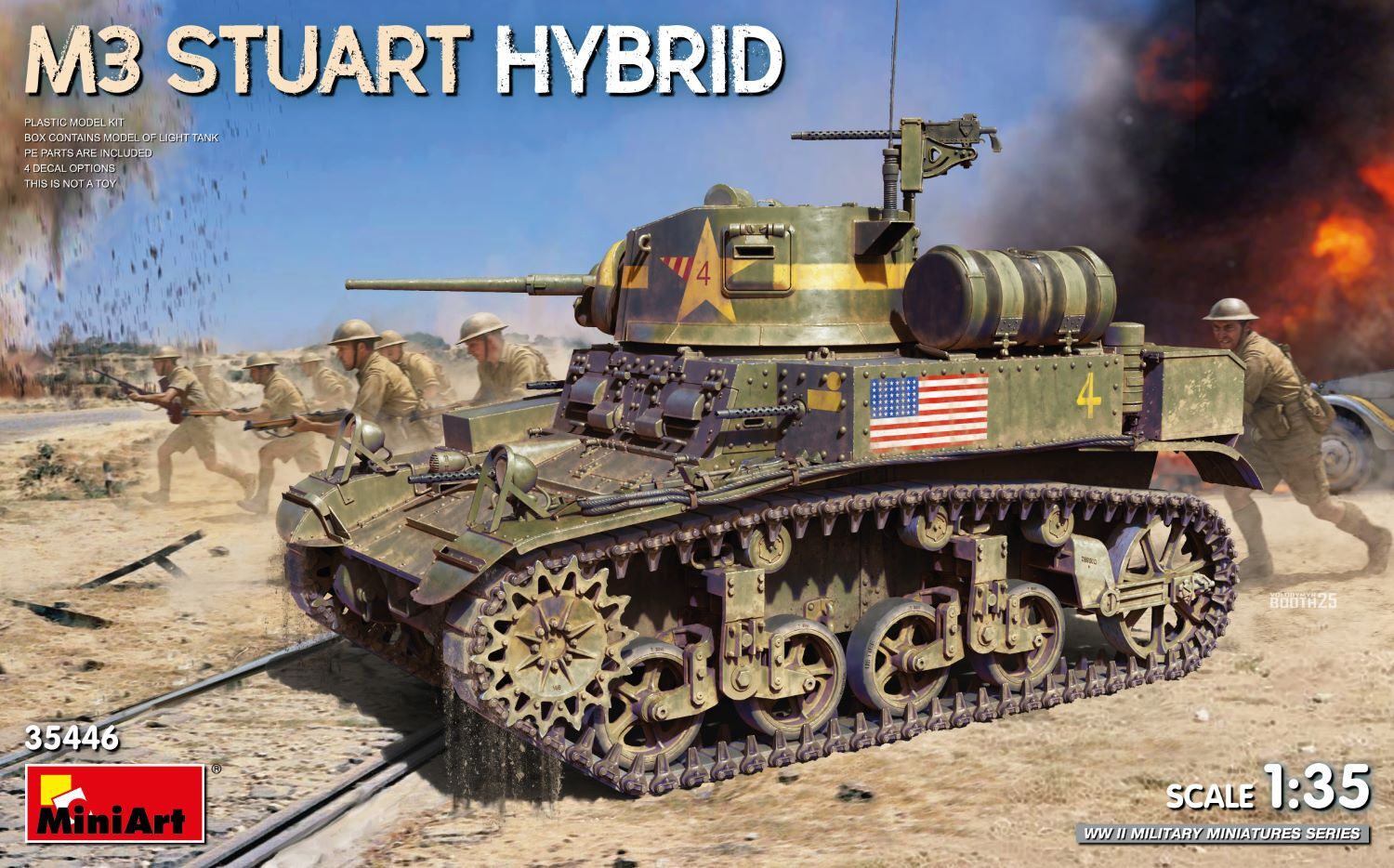 MiniArt 1/35 M3 Stuart Hybrid Plastic Model Kit