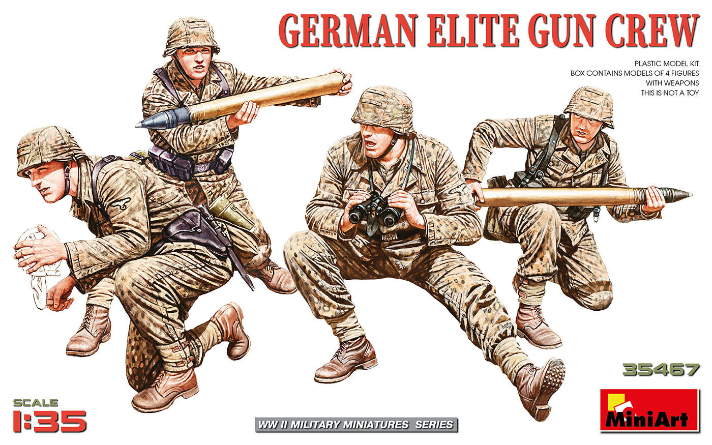 MiniArt 1/35 German Elite Gun Crew Plastic Model Kit