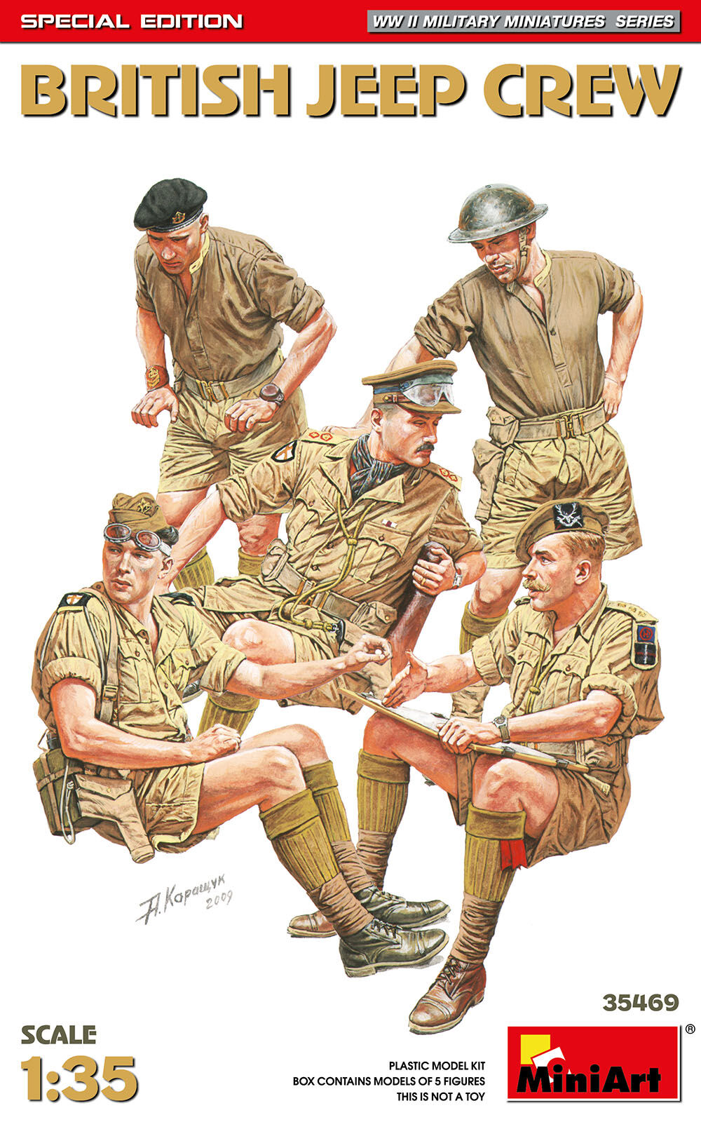 MiniArt 1/35 British Jeep Crew. Special Edition Plastic Model Kit