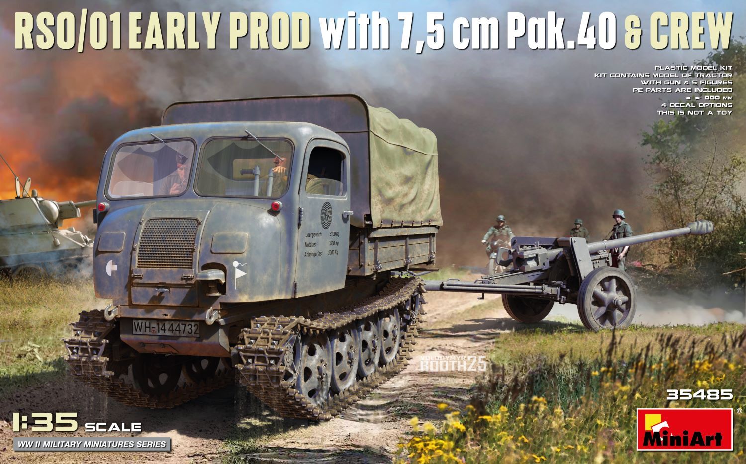 MiniArt 1/35 RSO/01 Early Prod. with 7.5 cm Pak.40 & Crew Plastic Model Kit