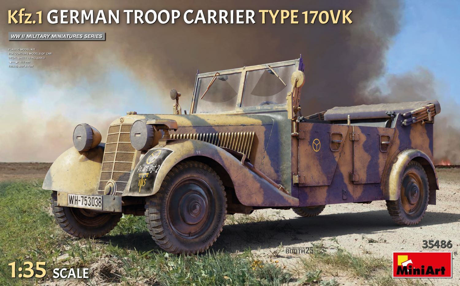 MiniArt 1/35 Kfz.1 German Troop Carrier Type 170VK Plastic Model Kit