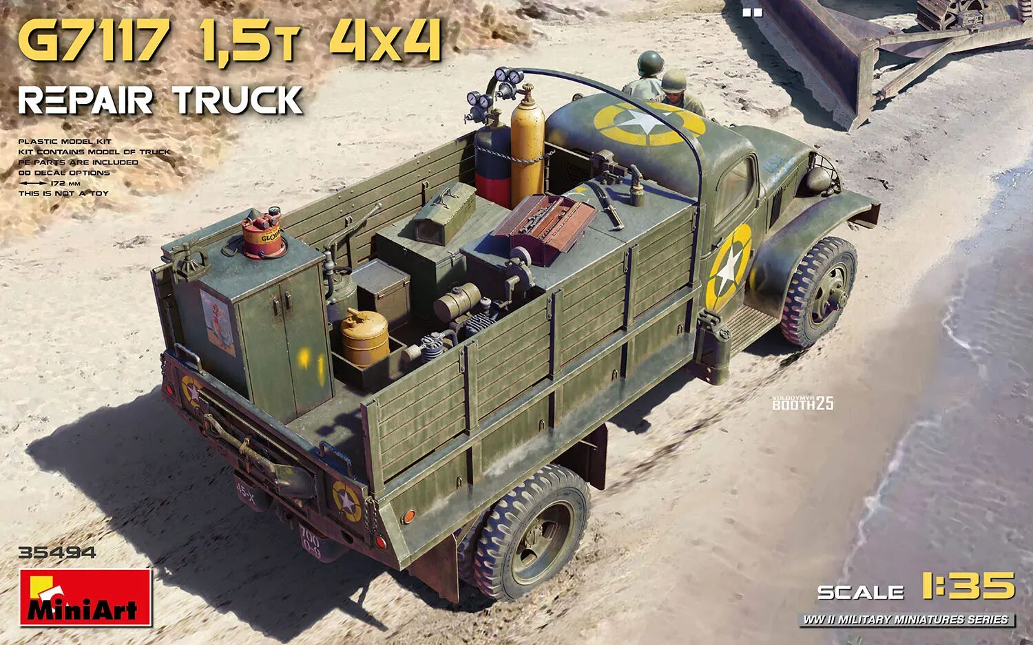 MiniArt 1/35 G7117 1.5t 4x4 Repair Truck Plastic Model Kit
