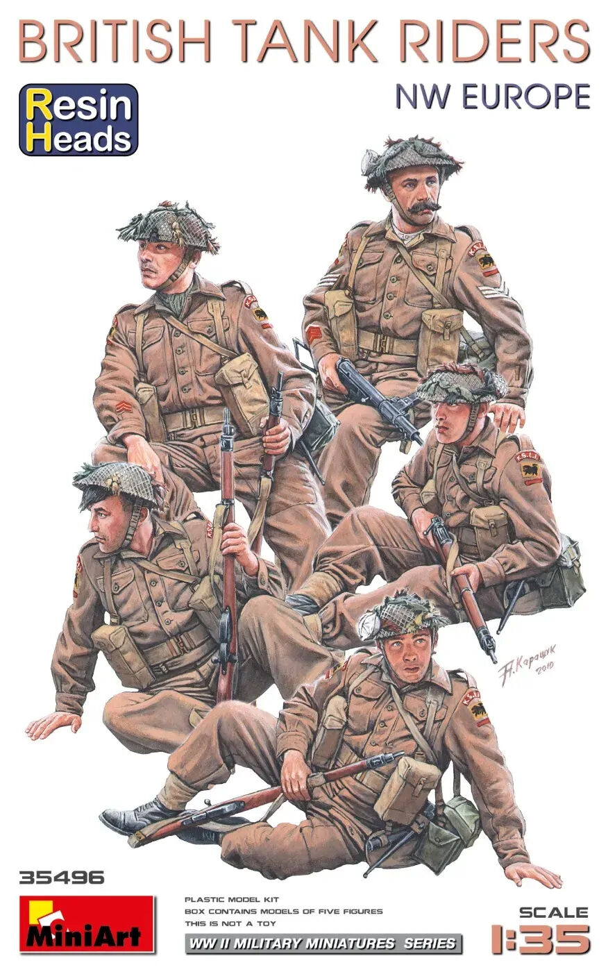 MiniArt 1/35 British Tank Riders (NW Europe). Resin Heads Plastic Model Kit