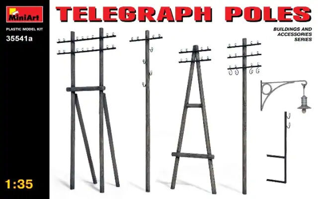 MiniArt 1/35 Telegraph Poles Plastic Model Kit