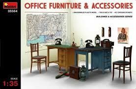 MiniArt 1/35 Office Furniture & Accessories Plastic Model Kit