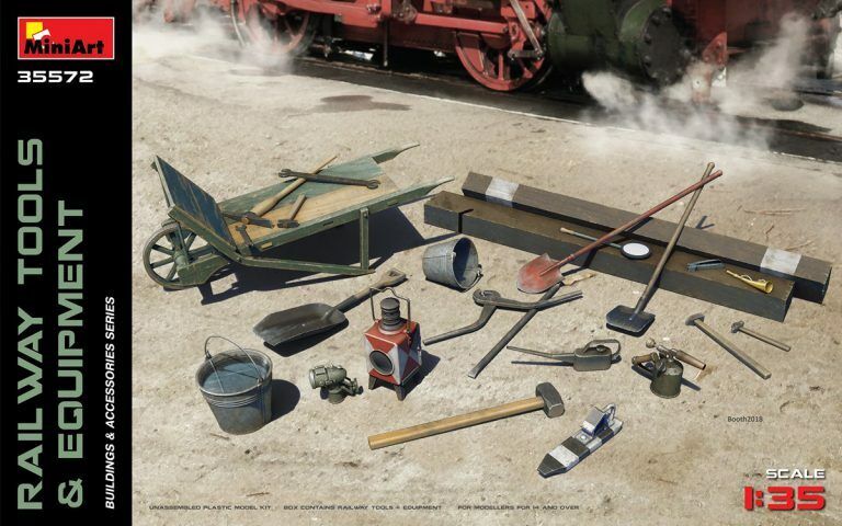 MiniArt 1/35 Railway Tools & Equipment Plastic Model Kit