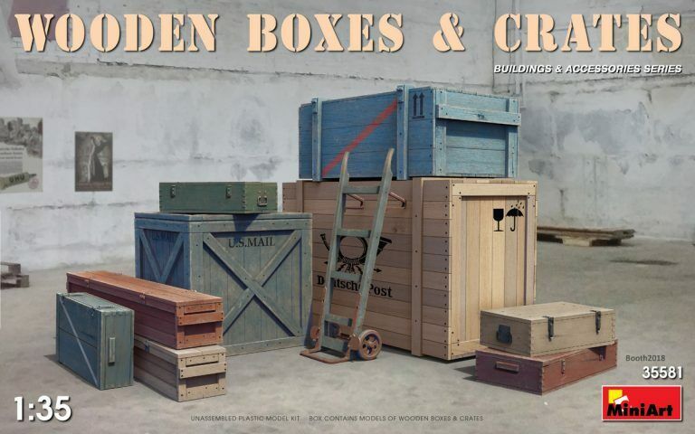 MiniArt 1/35 Wooden Boxes & Crates Plastic Model Kit