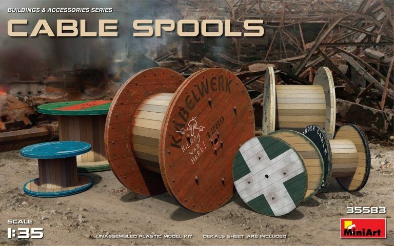 MiniArt 1/35 Cable Spools Plastic Model Kit