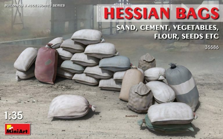 MiniArt 1/35 Hessian Bags(sand. cement.vegetables. flour etc) Plastic Model Kit