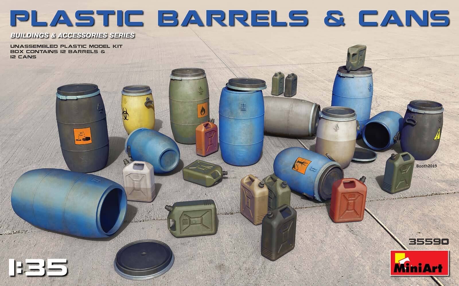 MiniArt 1/35 Plastic Barrels & Cans Plastic Model Kit
