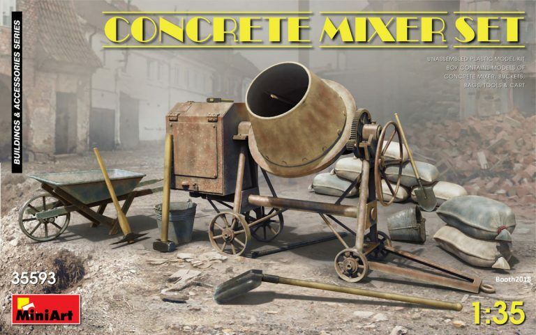 MiniArt 1/35 Concrete Mixer Set Plastic Model Kit