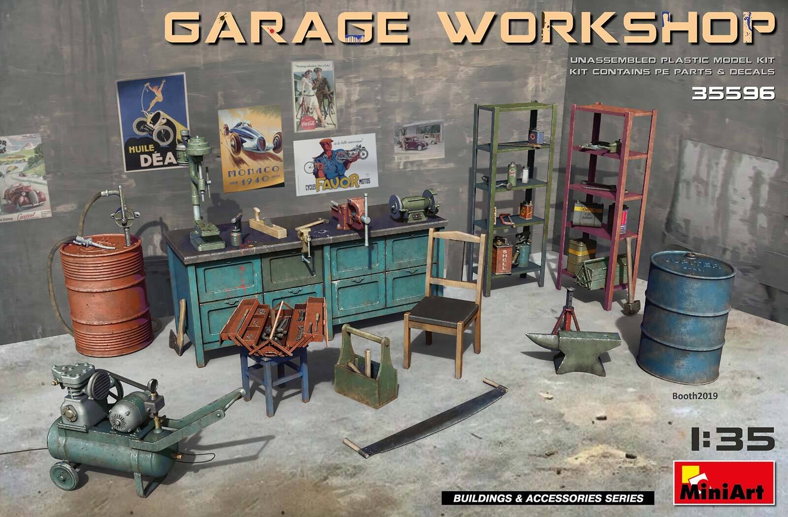 MiniArt 1/35 Garage Workshop Plastic Model Kit