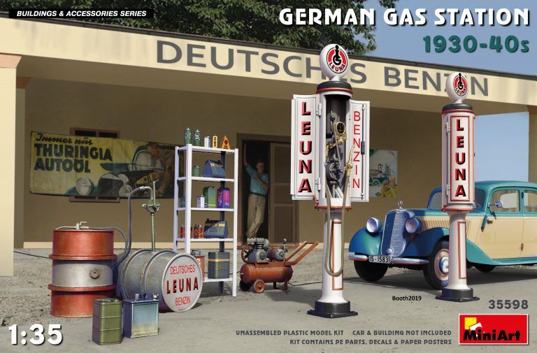 MiniArt 1/35 German Gas Station 1930-40s Plastic Model Kit
