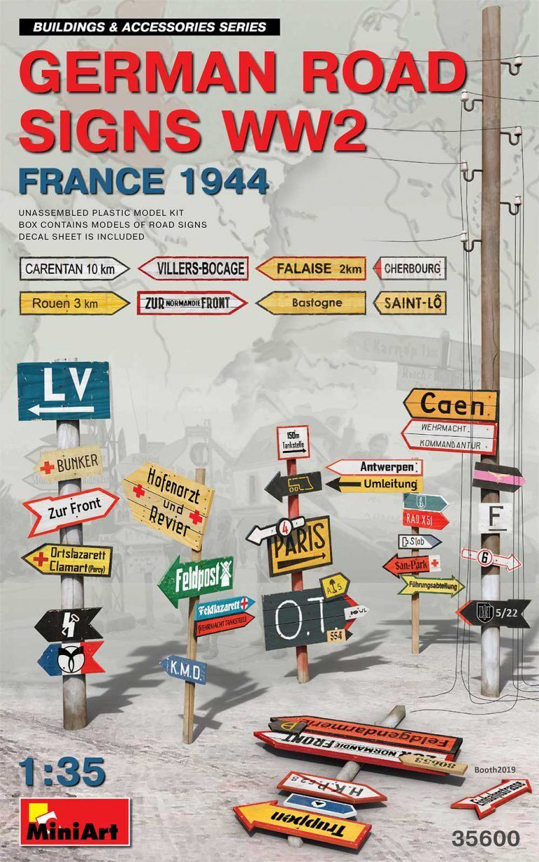 MiniArt 1/35 German Road Signs WW2 (France 1944) Plastic Model Kit